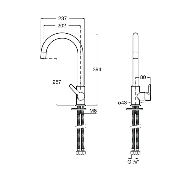 Μπαταρία νεροχύτη Mencia white Roca